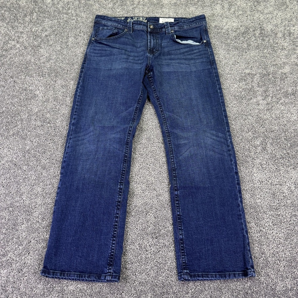 TK Axel Jeans Mens 36x32 Blue Slim Boot Stretch Medium Wash Denim Casual Work